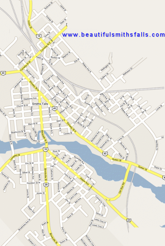 Map of the Town of Smiths Falls.